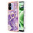 Silicone Candy Rubber Gel Fashionable Pattern Soft Case Cover with Finger Ring Stand YB5 for Xiaomi Redmi 11A 4G Purple