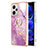 Silicone Candy Rubber Gel Fashionable Pattern Soft Case Cover with Finger Ring Stand YB5 for Xiaomi Redmi Note 12 Explorer Clove Purple