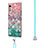 Silicone Candy Rubber Gel Fashionable Pattern Soft Case Cover with Lanyard Strap Y01B for LG Velvet 5G Colorful