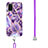 Silicone Candy Rubber Gel Fashionable Pattern Soft Case Cover with Lanyard Strap Y01B for Samsung Galaxy A03s