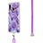 Silicone Candy Rubber Gel Fashionable Pattern Soft Case Cover with Lanyard Strap Y01B for Samsung Galaxy A30