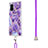 Silicone Candy Rubber Gel Fashionable Pattern Soft Case Cover with Lanyard Strap Y01B for Samsung Galaxy A71 4G A715