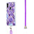 Silicone Candy Rubber Gel Fashionable Pattern Soft Case Cover with Lanyard Strap Y01B for Samsung Galaxy M11