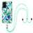 Silicone Candy Rubber Gel Fashionable Pattern Soft Case Cover with Lanyard Strap Y01B for Samsung Galaxy M34 5G