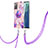 Silicone Candy Rubber Gel Fashionable Pattern Soft Case Cover with Lanyard Strap Y01B for Samsung Galaxy Note 20 5G