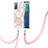 Silicone Candy Rubber Gel Fashionable Pattern Soft Case Cover with Lanyard Strap Y01B for Samsung Galaxy Note 20 5G