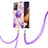 Silicone Candy Rubber Gel Fashionable Pattern Soft Case Cover with Lanyard Strap Y01B for Samsung Galaxy Note 20 Ultra 5G