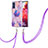 Silicone Candy Rubber Gel Fashionable Pattern Soft Case Cover with Lanyard Strap Y01B for Samsung Galaxy S20 FE (2022) 5G