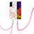 Silicone Candy Rubber Gel Fashionable Pattern Soft Case Cover with Lanyard Strap Y01B for Samsung Galaxy S23 FE 5G