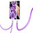 Silicone Candy Rubber Gel Fashionable Pattern Soft Case Cover with Lanyard Strap Y01B for Xiaomi Mi 11i 5G (2022) Purple