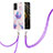 Silicone Candy Rubber Gel Fashionable Pattern Soft Case Cover with Lanyard Strap Y01B for Xiaomi Poco M3 Clove Purple