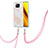 Silicone Candy Rubber Gel Fashionable Pattern Soft Case Cover with Lanyard Strap Y01B for Xiaomi Poco X3 NFC