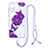 Silicone Candy Rubber Gel Fashionable Pattern Soft Case Cover with Lanyard Strap Y01X for Samsung Galaxy A03 Core