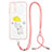 Silicone Candy Rubber Gel Fashionable Pattern Soft Case Cover with Lanyard Strap Y01X for Samsung Galaxy A04s