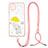 Silicone Candy Rubber Gel Fashionable Pattern Soft Case Cover with Lanyard Strap Y01X for Samsung Galaxy A12