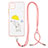 Silicone Candy Rubber Gel Fashionable Pattern Soft Case Cover with Lanyard Strap Y01X for Samsung Galaxy A22 5G