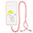 Silicone Candy Rubber Gel Fashionable Pattern Soft Case Cover with Lanyard Strap Y01X for Samsung Galaxy A22 5G Yellow