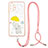 Silicone Candy Rubber Gel Fashionable Pattern Soft Case Cover with Lanyard Strap Y01X for Samsung Galaxy A32 4G