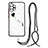 Silicone Candy Rubber Gel Fashionable Pattern Soft Case Cover with Lanyard Strap Y01X for Samsung Galaxy A32 4G