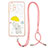 Silicone Candy Rubber Gel Fashionable Pattern Soft Case Cover with Lanyard Strap Y01X for Samsung Galaxy A32 4G Yellow