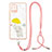 Silicone Candy Rubber Gel Fashionable Pattern Soft Case Cover with Lanyard Strap Y01X for Samsung Galaxy A42 5G Yellow