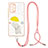 Silicone Candy Rubber Gel Fashionable Pattern Soft Case Cover with Lanyard Strap Y01X for Samsung Galaxy A52 5G Yellow