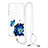 Silicone Candy Rubber Gel Fashionable Pattern Soft Case Cover with Lanyard Strap Y01X for Xiaomi Mi 11i 5G Blue