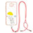 Silicone Candy Rubber Gel Fashionable Pattern Soft Case Cover with Lanyard Strap Y01X for Xiaomi Redmi 10X 4G Yellow