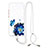 Silicone Candy Rubber Gel Fashionable Pattern Soft Case Cover with Lanyard Strap Y01X for Xiaomi Redmi 9i Blue