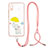 Silicone Candy Rubber Gel Fashionable Pattern Soft Case Cover with Lanyard Strap Y01X for Xiaomi Redmi 9i Yellow