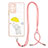 Silicone Candy Rubber Gel Fashionable Pattern Soft Case Cover with Lanyard Strap Y01X for Xiaomi Redmi Note 10 Pro 4G Yellow