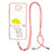 Silicone Candy Rubber Gel Fashionable Pattern Soft Case Cover with Lanyard Strap Y01X for Xiaomi Redmi Note 9 Yellow