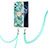 Silicone Candy Rubber Gel Fashionable Pattern Soft Case Cover with Lanyard Strap Y02B for Realme 9 4G Green