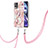 Silicone Candy Rubber Gel Fashionable Pattern Soft Case Cover with Lanyard Strap Y02B for Realme Narzo 50 4G