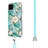 Silicone Candy Rubber Gel Fashionable Pattern Soft Case Cover with Lanyard Strap Y02B for Samsung Galaxy A12 5G