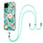 Silicone Candy Rubber Gel Fashionable Pattern Soft Case Cover with Lanyard Strap Y02B for Samsung Galaxy A12 Nacho