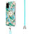 Silicone Candy Rubber Gel Fashionable Pattern Soft Case Cover with Lanyard Strap Y02B for Samsung Galaxy F02S SM-E025F