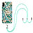 Silicone Candy Rubber Gel Fashionable Pattern Soft Case Cover with Lanyard Strap Y02B for Samsung Galaxy M11