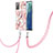 Silicone Candy Rubber Gel Fashionable Pattern Soft Case Cover with Lanyard Strap Y02B for Samsung Galaxy Note 20 5G