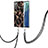 Silicone Candy Rubber Gel Fashionable Pattern Soft Case Cover with Lanyard Strap Y02B for Samsung Galaxy Note 20 5G Black