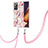 Silicone Candy Rubber Gel Fashionable Pattern Soft Case Cover with Lanyard Strap Y02B for Samsung Galaxy Note 20 Ultra 5G