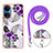 Silicone Candy Rubber Gel Fashionable Pattern Soft Case Cover with Lanyard Strap Y03B for Huawei Honor X7