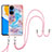 Silicone Candy Rubber Gel Fashionable Pattern Soft Case Cover with Lanyard Strap Y03B for Huawei Honor X7