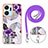 Silicone Candy Rubber Gel Fashionable Pattern Soft Case Cover with Lanyard Strap Y03B for Huawei Honor X7a