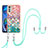 Silicone Candy Rubber Gel Fashionable Pattern Soft Case Cover with Lanyard Strap Y03B for Motorola Moto E32 Colorful