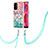 Silicone Candy Rubber Gel Fashionable Pattern Soft Case Cover with Lanyard Strap Y03B for OnePlus Nord N200 5G