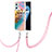 Silicone Candy Rubber Gel Fashionable Pattern Soft Case Cover with Lanyard Strap Y03B for Realme 9i 4G