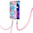 Silicone Candy Rubber Gel Fashionable Pattern Soft Case Cover with Lanyard Strap Y03B for Realme C21Y