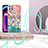 Silicone Candy Rubber Gel Fashionable Pattern Soft Case Cover with Lanyard Strap Y03B for Realme C21Y