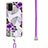 Silicone Candy Rubber Gel Fashionable Pattern Soft Case Cover with Lanyard Strap Y03B for Samsung Galaxy A02s